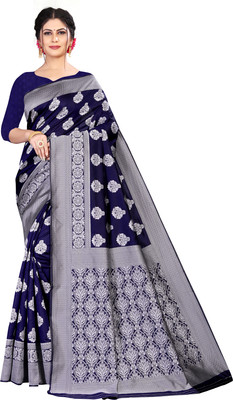 SVB Sarees Embellished Bandhani Pure Silk Saree(Blue)