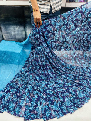 Sitanjali Printed Bollywood Georgette Saree(Blue)