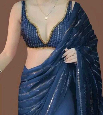 riddhisa fashion Embroidered Bollywood Net Saree(Multicolor)