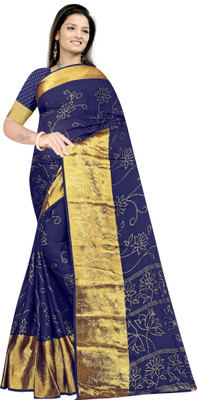 nirmal creation Self Design Dharmavaram Art Silk Saree(Blue)