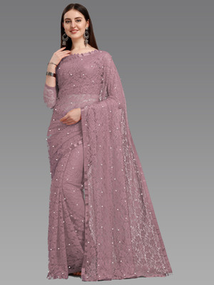 LOROFY Self Design Bollywood Net Saree(Multicolor)