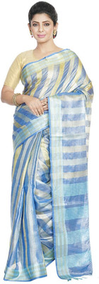HAIDER ALI AND SONS Solid/Plain Bhagalpuri Cotton Silk Saree(Orange)