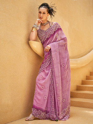 Tasrika Printed Daily Wear Georgette Saree(Purple)