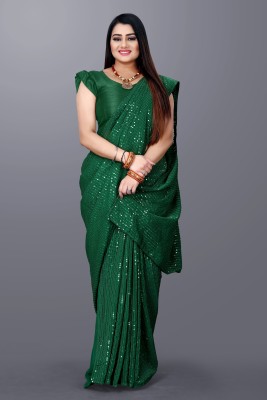 DDRS Fashion Embroidered Bollywood Georgette Saree(Green)