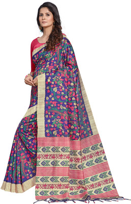 Divastri Digital Print Daily Wear Art Silk Saree(Blue)