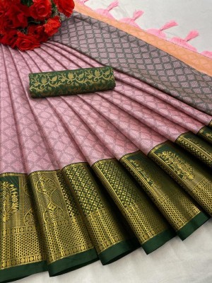 Julee Woven Banarasi Cotton Silk Saree(Multicolor)