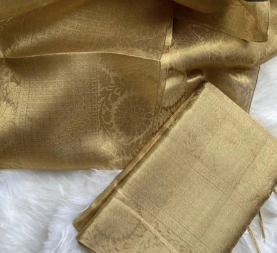 sarees Woven Banarasi Tissue Saree(Gold)