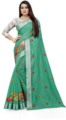 JS Clothing Mart Self Design Chanderi Chanderi Saree(Green)