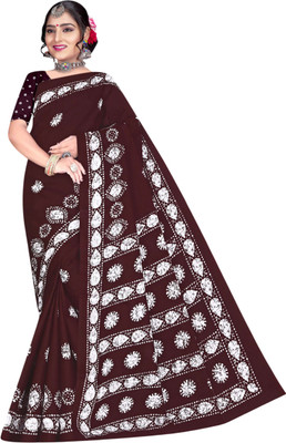Lilashah Boutique Printed Daily Wear Viscose Rayon Saree(Maroon)