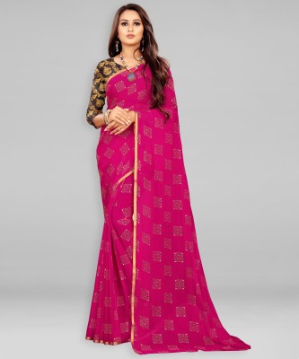 Divastri Embellished Bollywood Chiffon Saree(Pink)