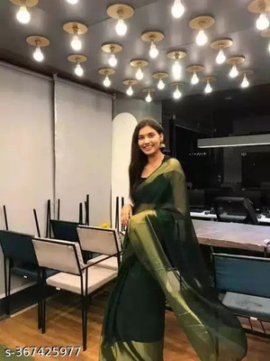 Amavii Solid/Plain Bollywood Chiffon Saree(Pack of 2, Green)