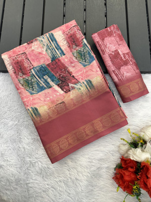 Sanskriti Synthetics Printed Handloom Polyester Saree(Maroon)