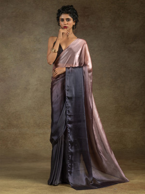 Divastri Ombre Bollywood Satin Saree(Multicolor)