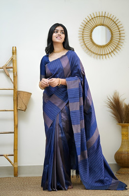 Moda Rapido Woven Banarasi Jacquard Saree(Dark Blue)