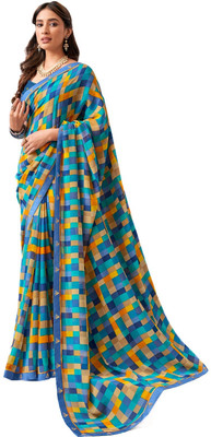 Rukmini by Rajendra Printed Daily Wear Polyester Saree(Blue)
