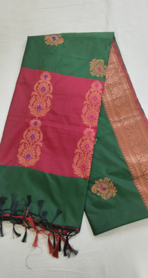 Woven Soft Silk Woven, Self Design Mysore Art Silk Saree(Dark Green)