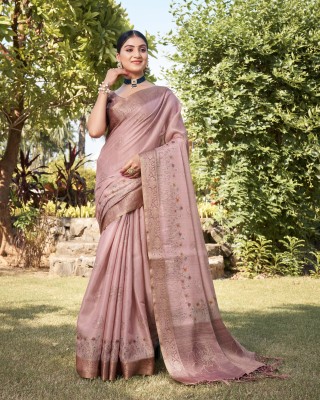 RekhaManiyar Printed Bollywood Cotton Silk Saree(Pink)