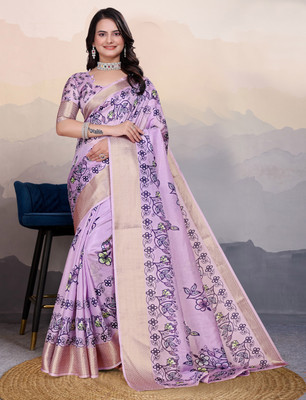 Divastri Embellished, Printed Bollywood Silk Blend, Art Silk Saree(Multicolor)