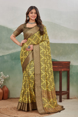 DHARMRAJ ENTERPRISE Digital Print Bollywood Viscose Rayon Saree(Light Green)