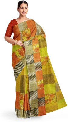 Suntex Floral Print Bandhani Georgette Saree(Multicolor)