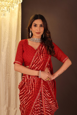 Saadhvi Printed Bollywood Georgette Saree(Red)