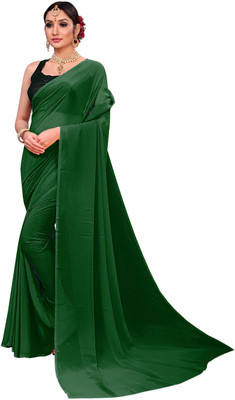 HouseOfCommon Self Design, Printed, Dyed, Solid/Plain Bollywood Georgette Saree(Green)