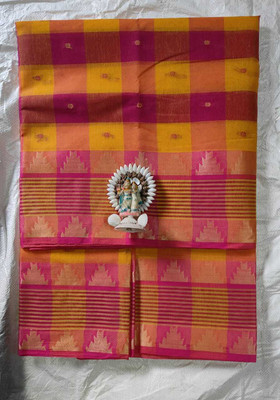 Ghosh handloom Self Design Tant Pure Cotton Saree(Red)