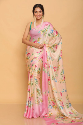 Arpita Fashion Digital Print Bollywood Crepe Saree(Multicolor)
