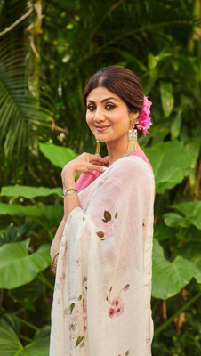 DEVICE of NT Printed Bollywood Chiffon Saree(White)