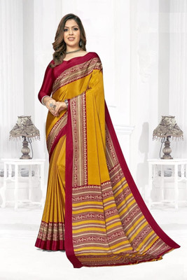 Panchvati NX Printed Bollywood Crepe Saree(Mustard)