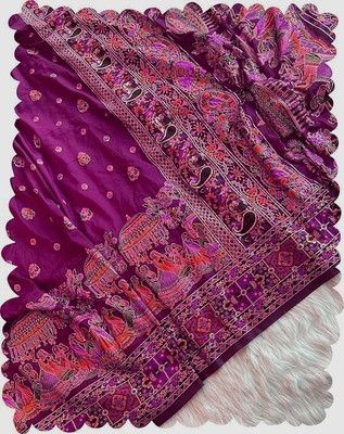 SWORNOF Solid/Plain, Tie-Dye Bollywood Viscose Rayon Saree(Purple)