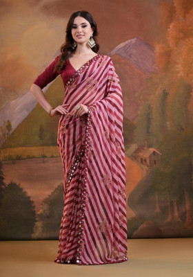 Moda Rapido Embellished Daily Wear Georgette Saree(Maroon)
