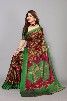 FABMORA Printed, Floral Print Bollywood Chiffon, Georgette Saree(Red)
