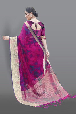 Aarunika SBT Self Design Bollywood Organza Saree(Purple)