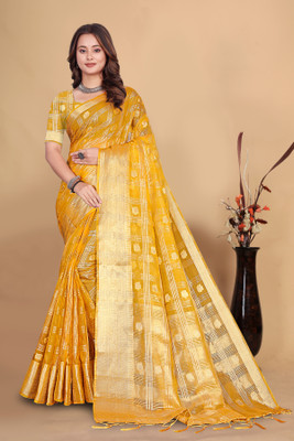 Aarunika SBT Solid/Plain Bollywood Organza Saree(Green)