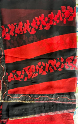 ritvi Floral Print Daily Wear Georgette Saree(Black)