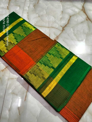 p fashion Printed Tant Pure Cotton Saree(Brown)