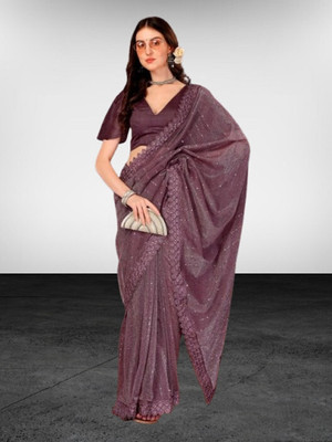 Amavii Embellished Bollywood Lycra Blend Saree(Magenta)