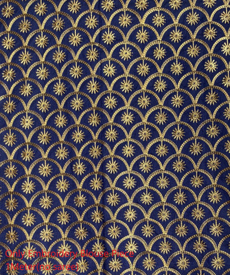 Shantuba textiles Embroidered Banarasi Silk Blend Saree(Blue)