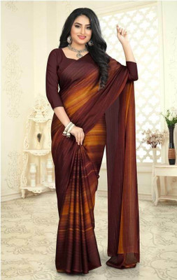 nilkanth creation Woven Bollywood Chiffon Saree(Maroon)