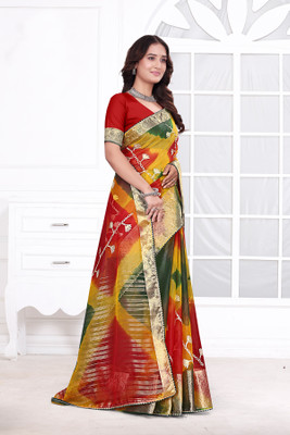 Aarunika SBT Printed Bollywood Organza Saree(Multicolor)
