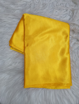 Arpita Fashion Solid/Plain Bollywood Pure Silk, Satin Saree(Yellow)