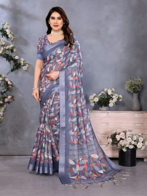 Drujha Striped Daily Wear Cotton Linen Saree(Multicolor)