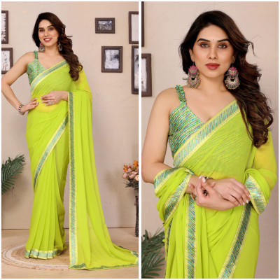 Radha Rani Prints Digital Print Daily Wear Georgette Saree(Yellow)