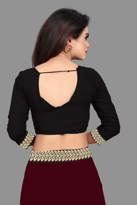 YP CREATION Solid/Plain Daily Wear Georgette Saree(Maroon)