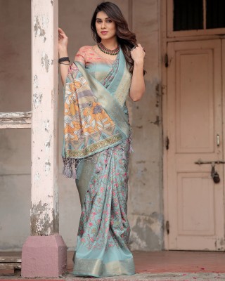 ALMAARI FASHION Digital Print Daily Wear Silk Blend Saree(Grey)