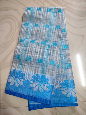 Ghosh handloom Self Design Tant Pure Cotton Saree(Grey)
