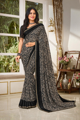 Laxmipati sarees Printed Daily Wear Georgette Saree(Black)