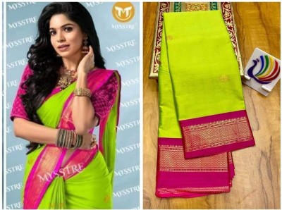 NST5 Woven Paithani Cotton Silk Saree(Light Green)