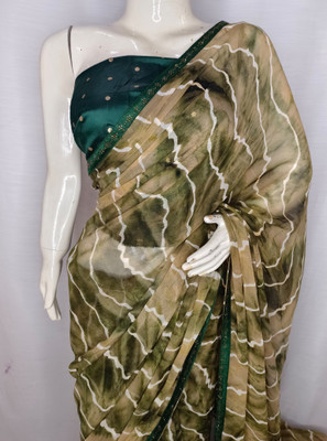 laxmipatni Printed Bollywood Art Silk Saree(Black, Dark Green, Yellow, Mustard, Green)